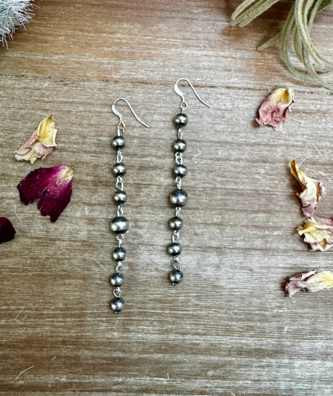 Sterling Pearl Chain Earrings