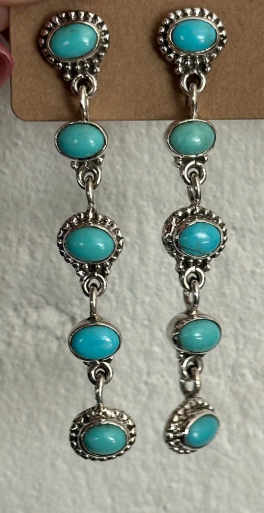 5 Stone Turq Dangles