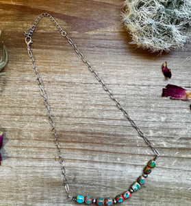 Sea Veriscite and Sterling Pearls