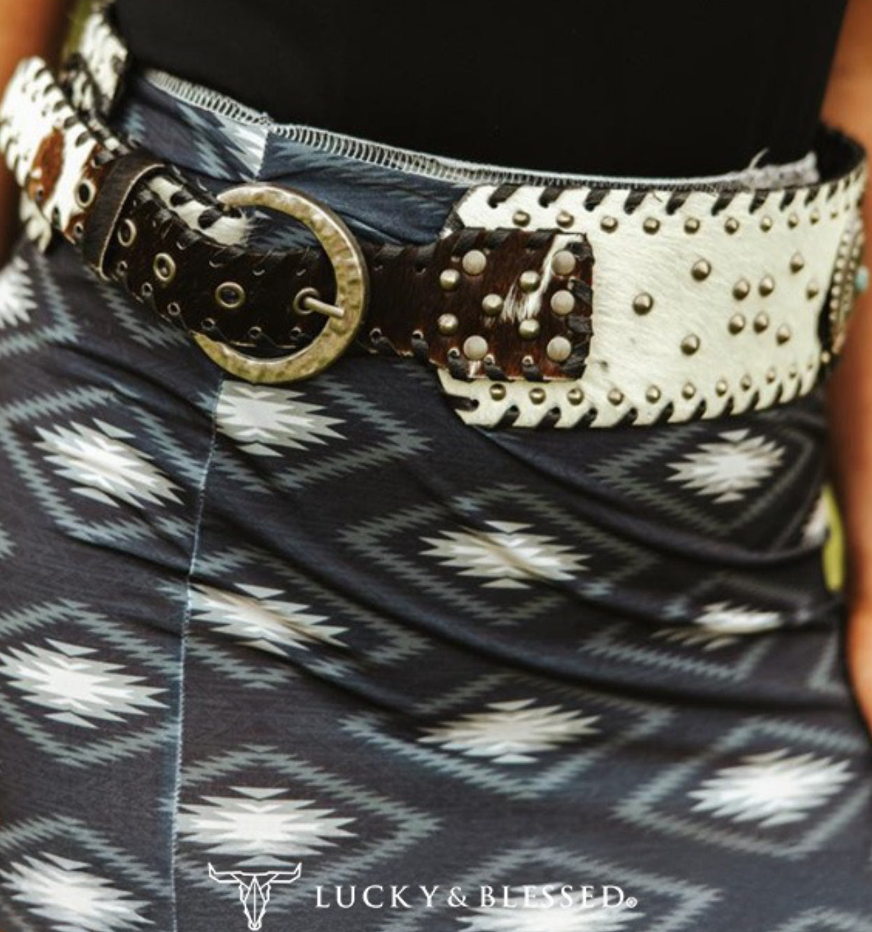 Cowhide Concho Belt