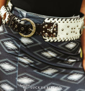 Cowhide Concho Belt