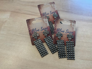 SE1999 Cross Bar Aztec Earrings