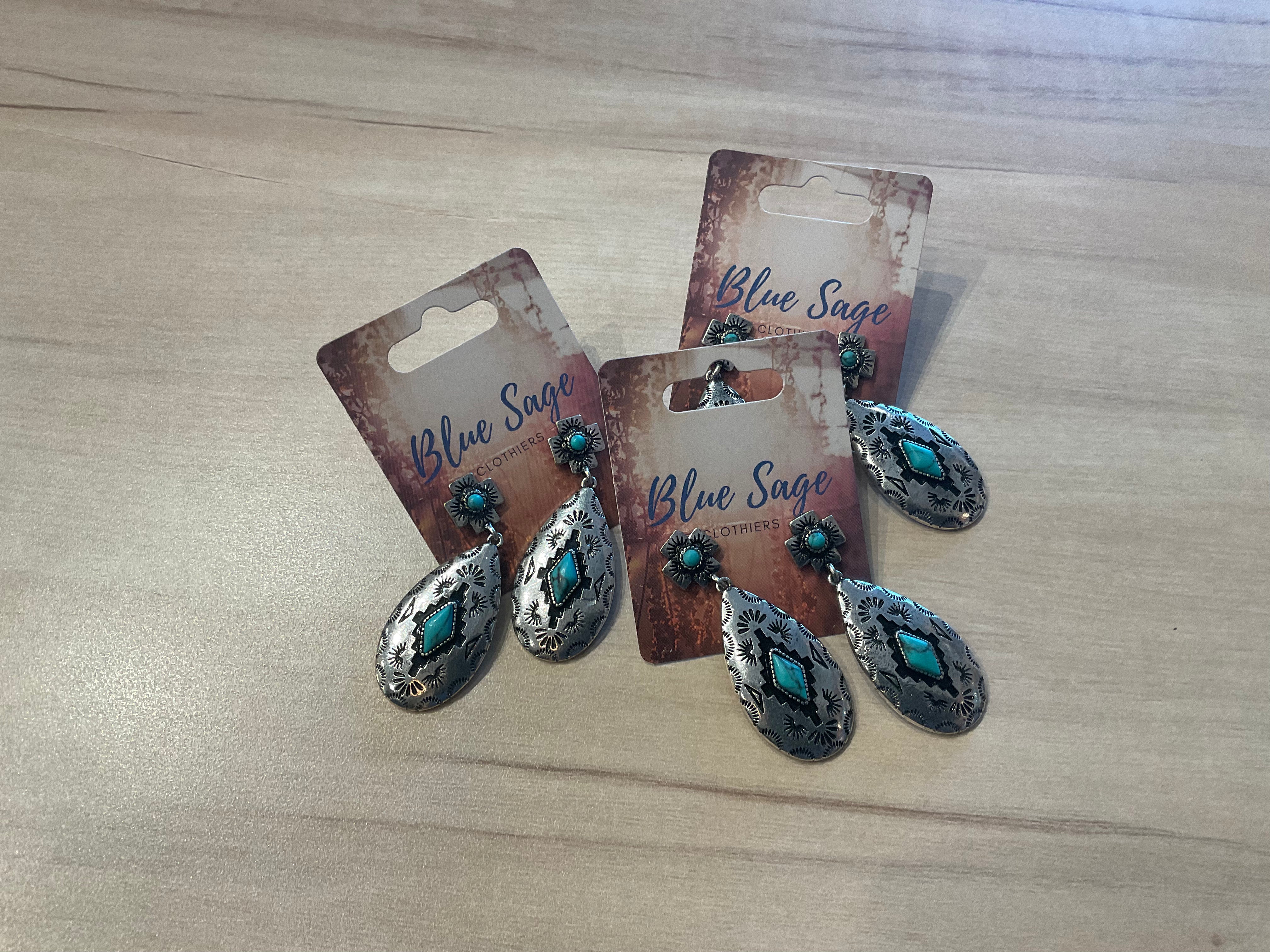 E114113 Turq Drop Earrings
