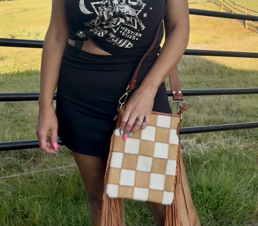 Checkmate Fringe Crossbody