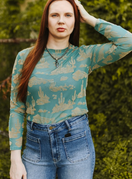 Desert Jade Burnout Top