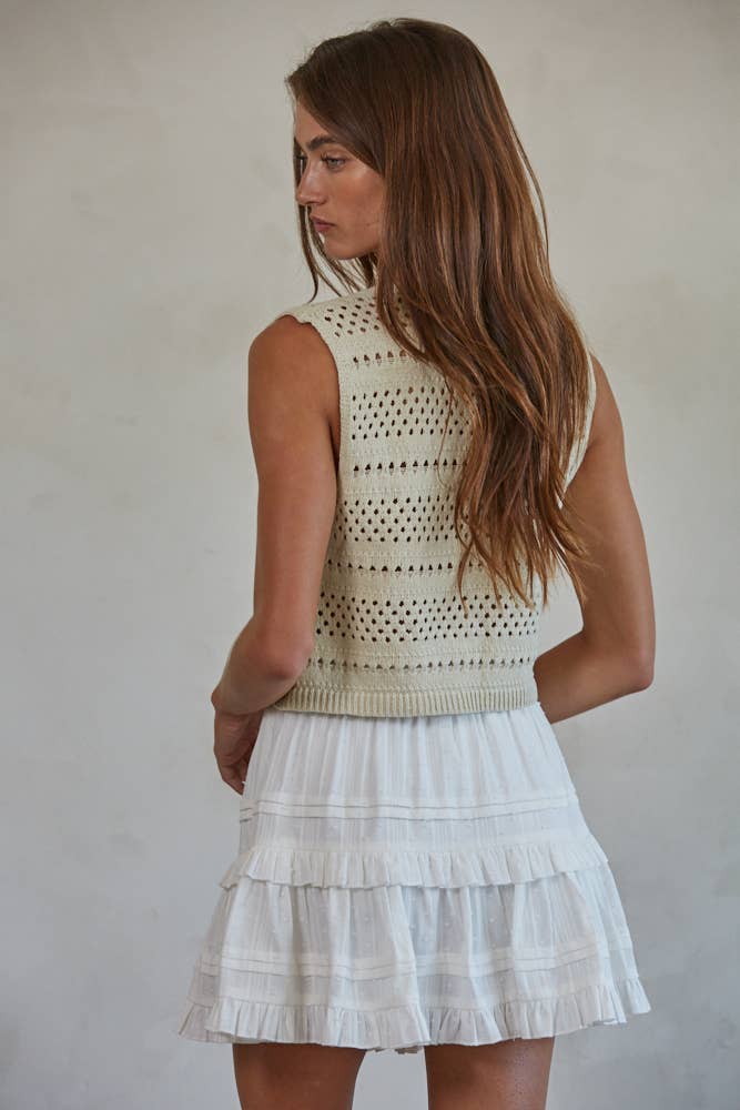 Coastal Crochet Tie Vest