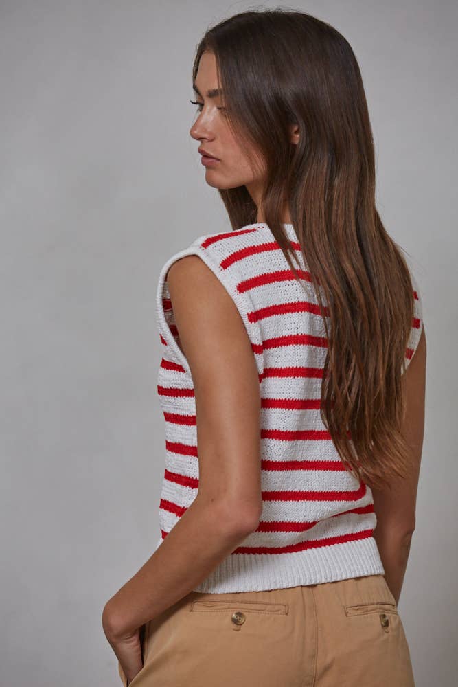 Coastal Cabana Striped Sweater Vest