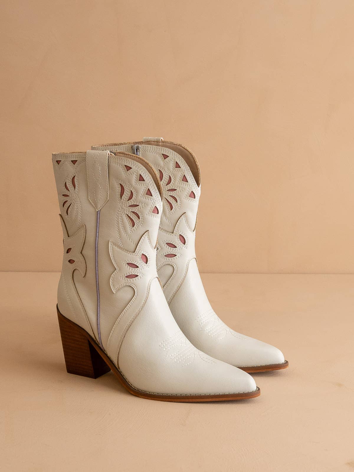 The Brandi | White Paneled Western Bootie