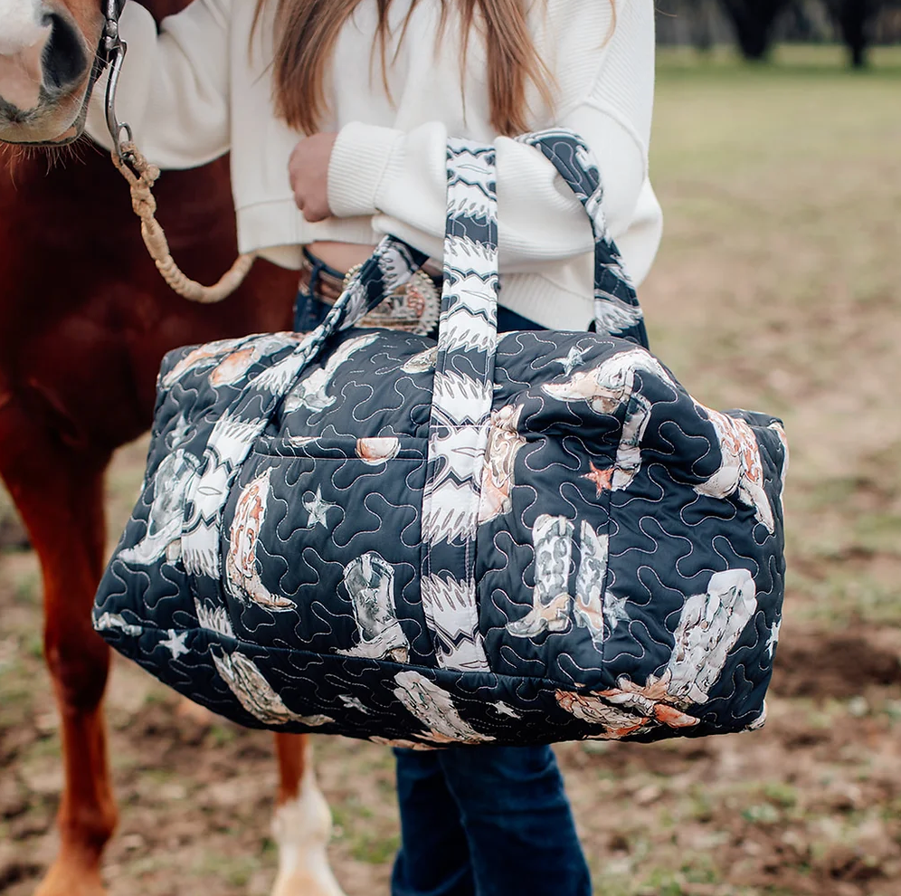 The Midnight Rodeo Quilted Weekender Duffle Bag