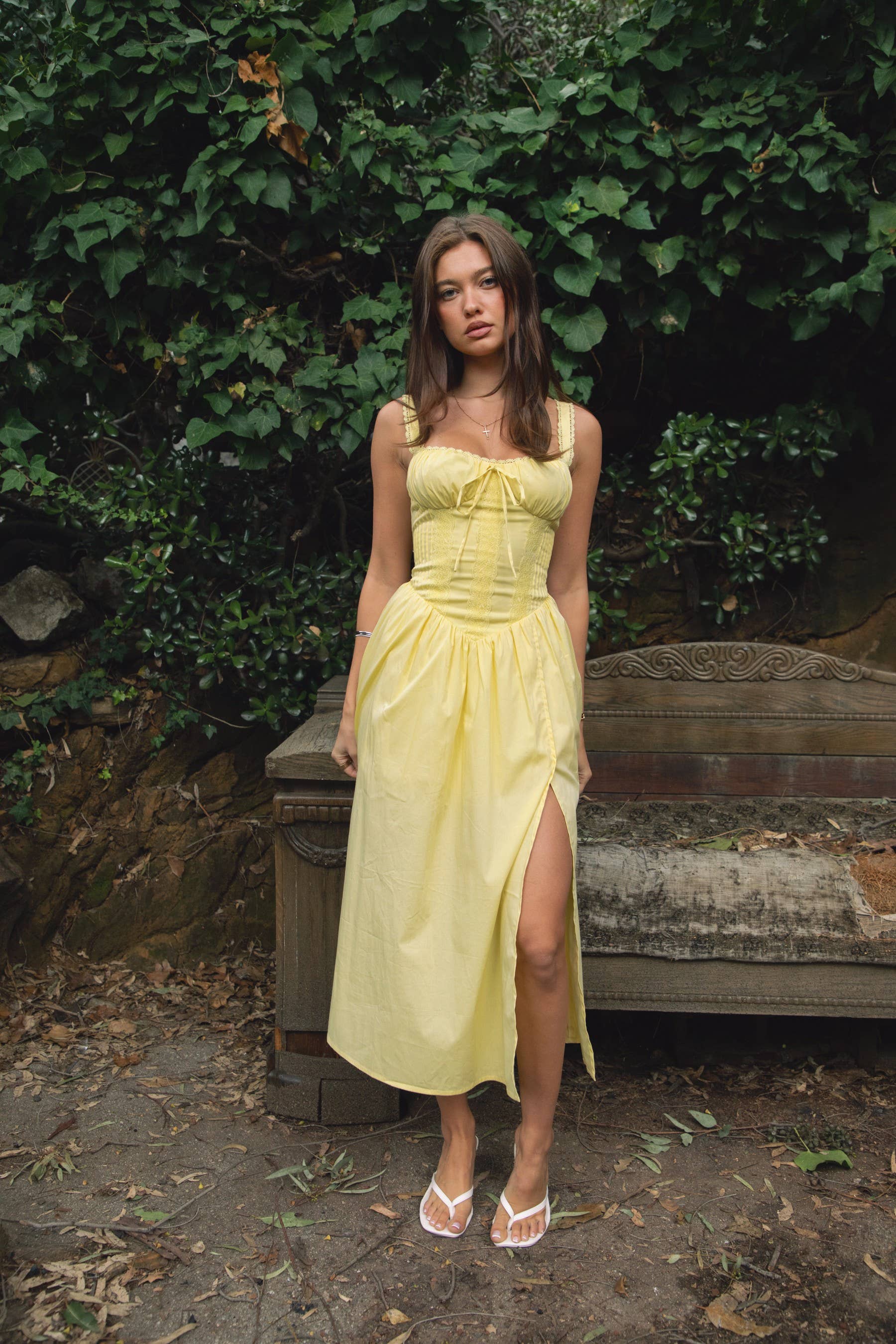 The Marigold Lace-Up Maxi Dress