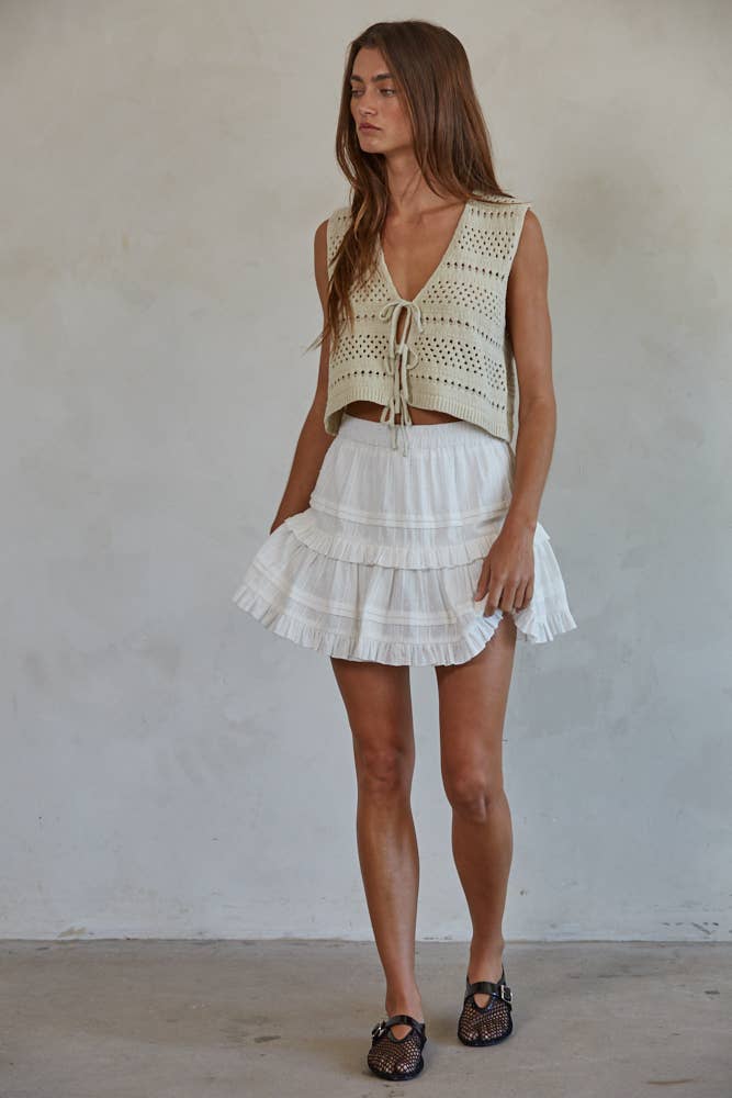 Coastal Crochet Tie Vest