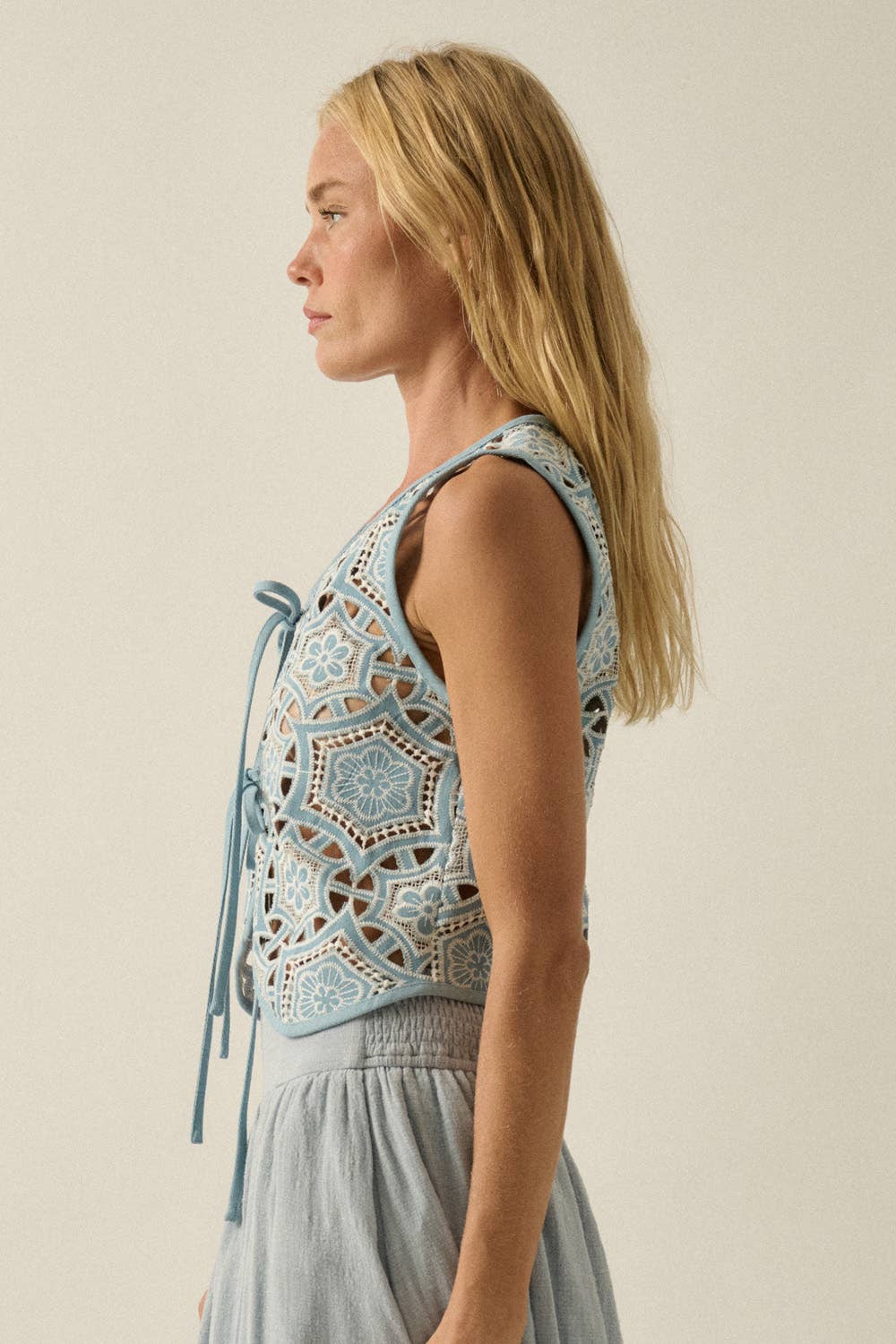 The Prairie Bloom Denim Vest