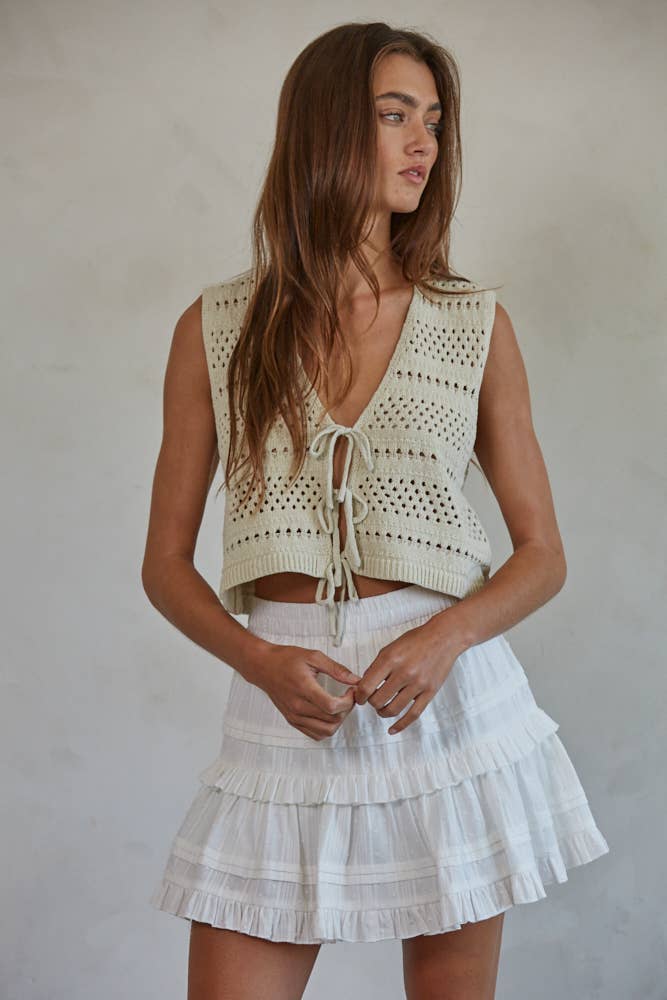 Coastal Crochet Tie Vest