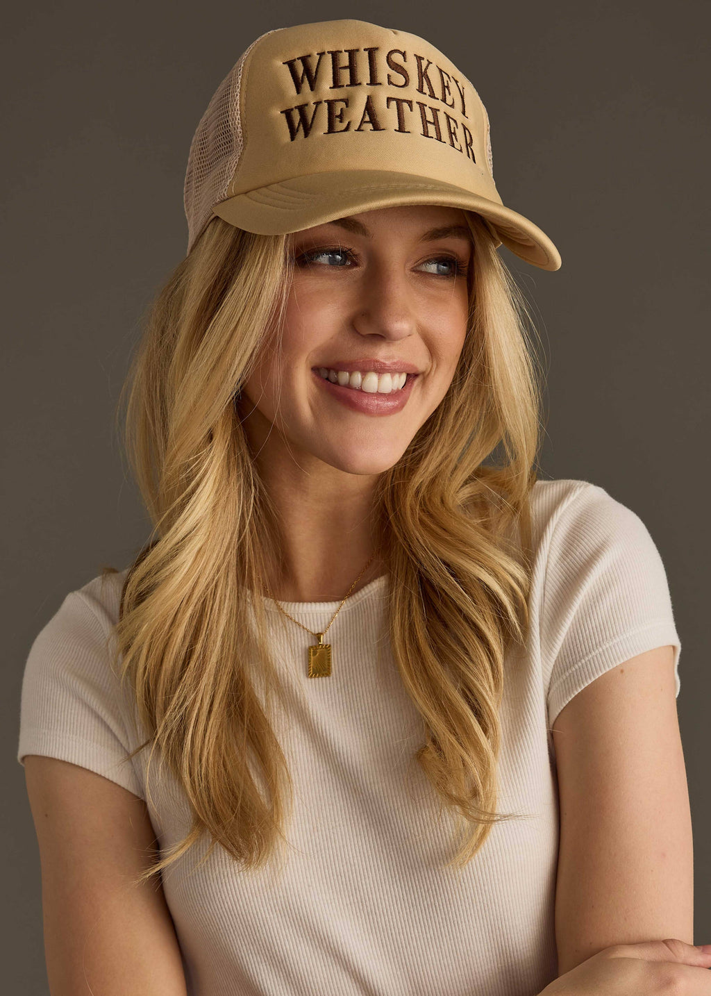 Tan & Brown Whiskey Weather Trucker Hat