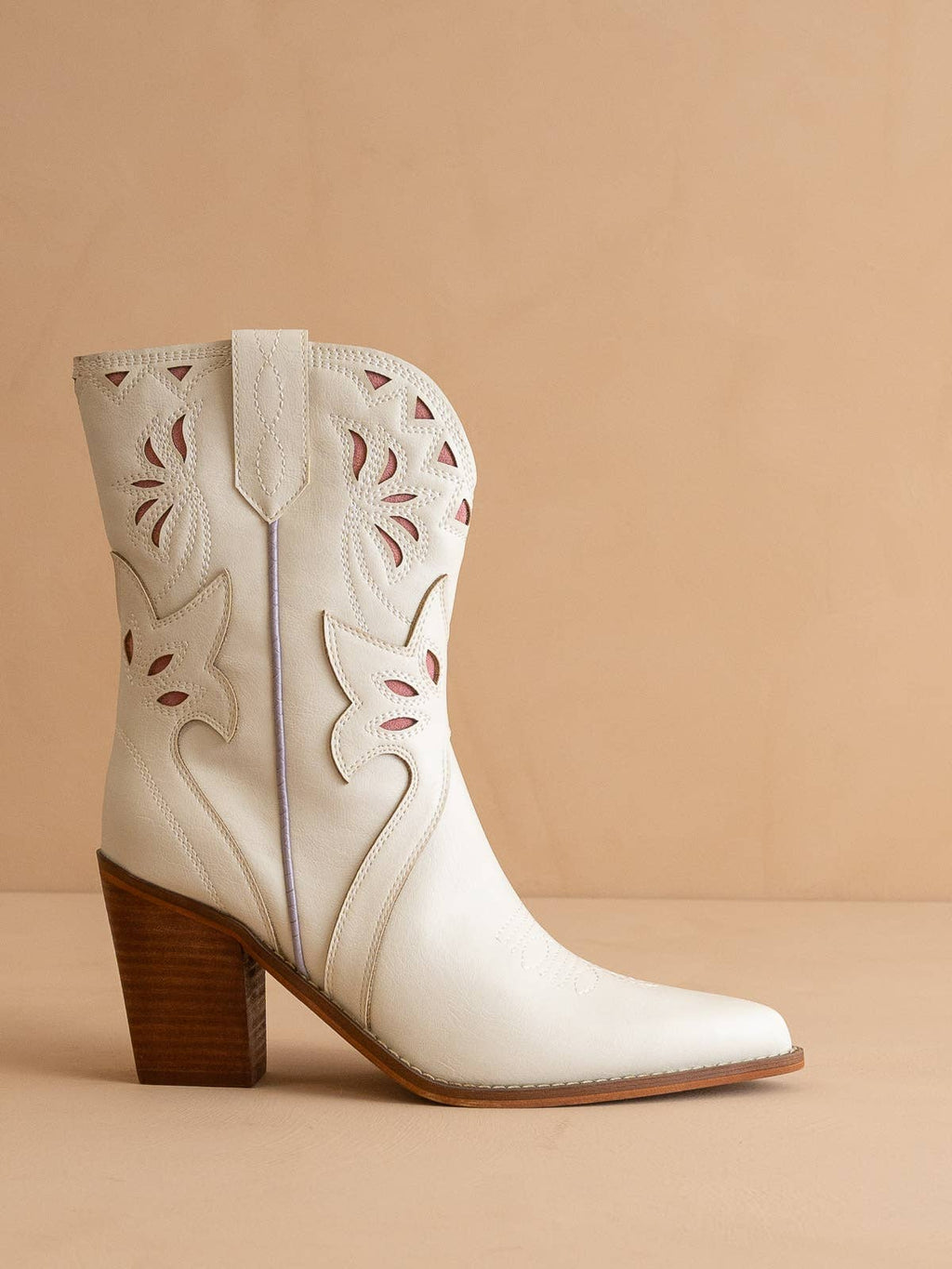 The Brandi | White Paneled Western Bootie