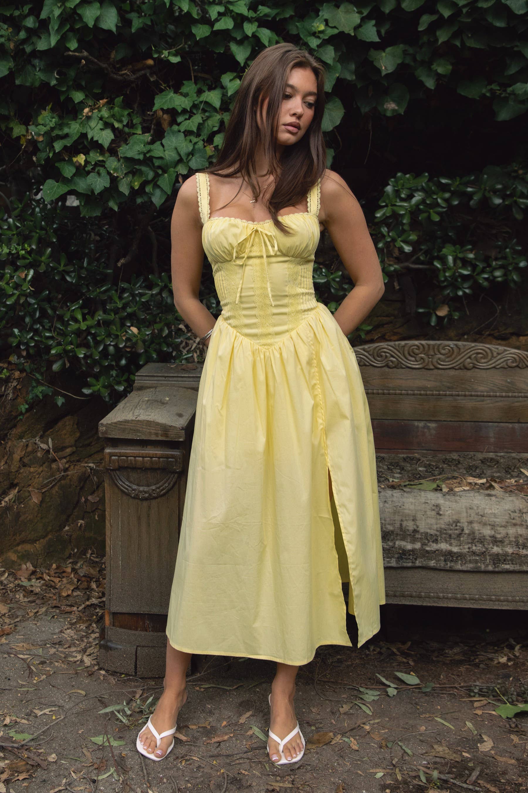 The Marigold Lace-Up Maxi Dress